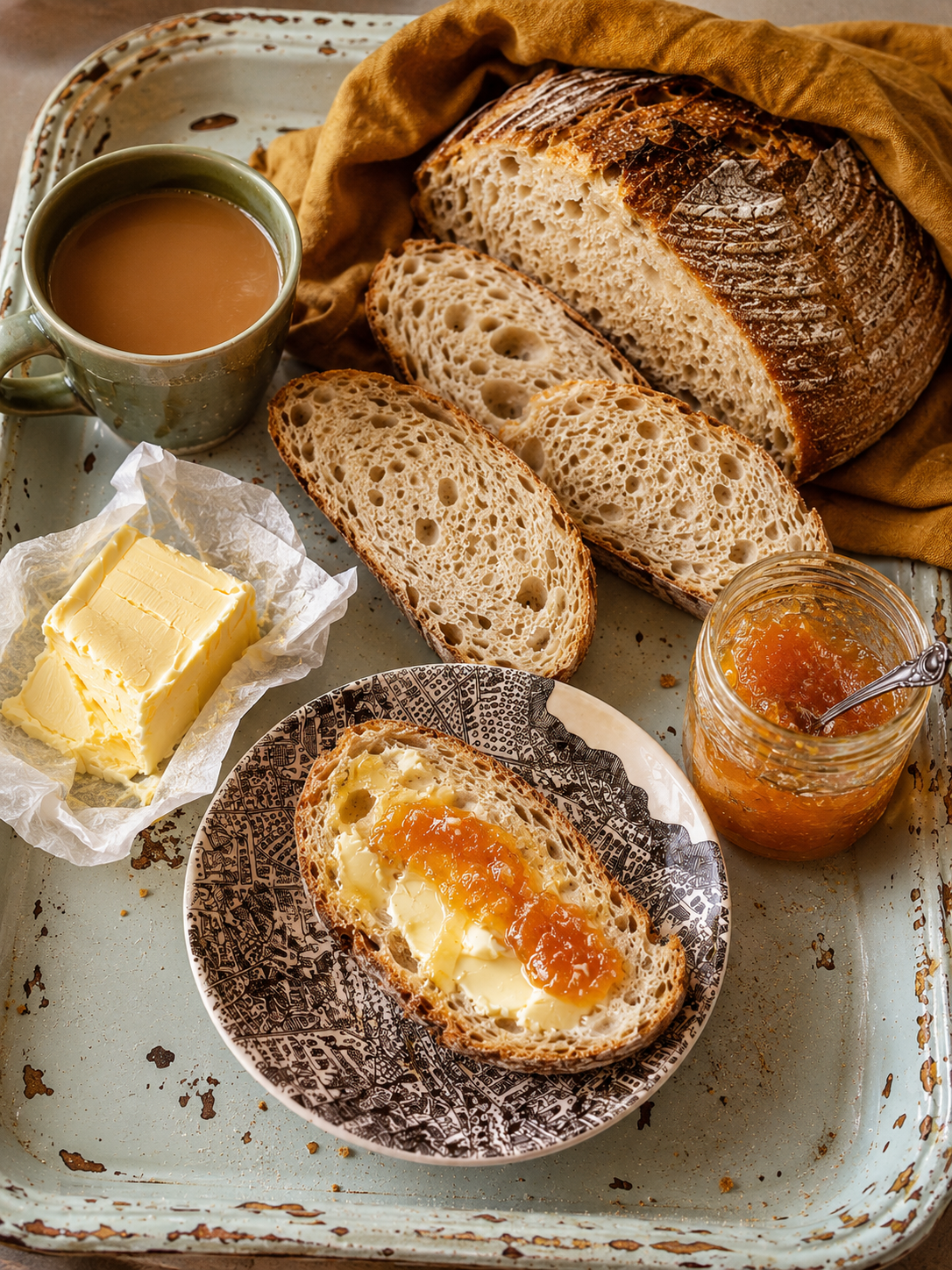 Rustic homemade sourdough bread