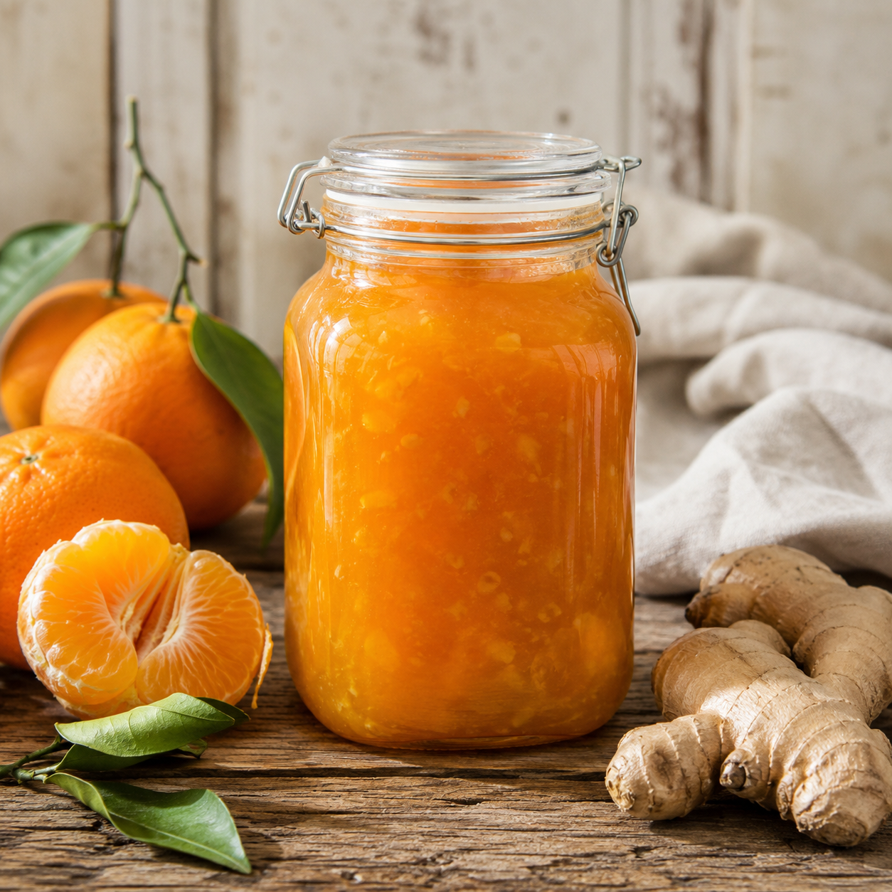 Organic naartjie and ginger jam
