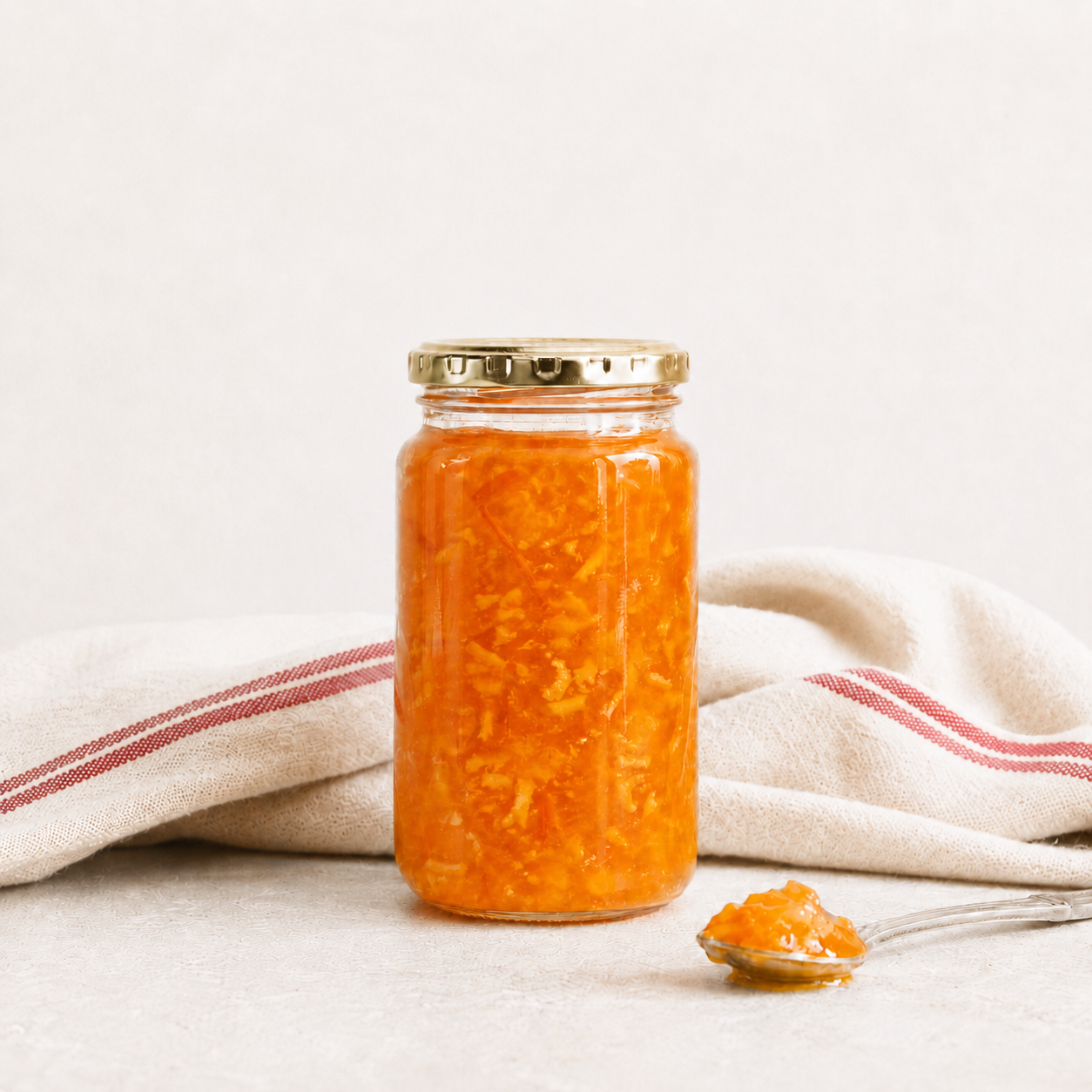 Naartjie marmalade jar on white background